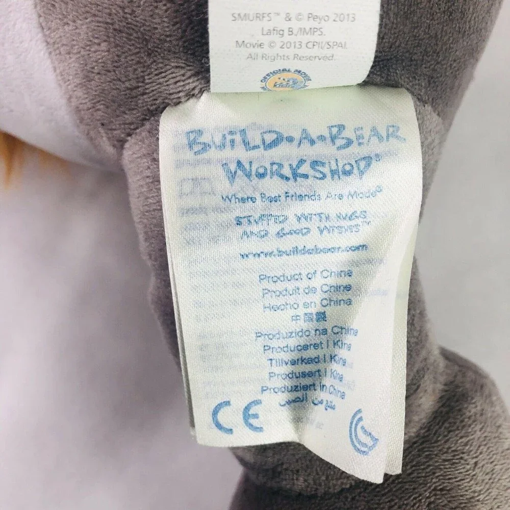 Build A Bear Naughty Boy Hackus Smurf Plush BABW Stuffed Toy Doll Gray 13” Movie